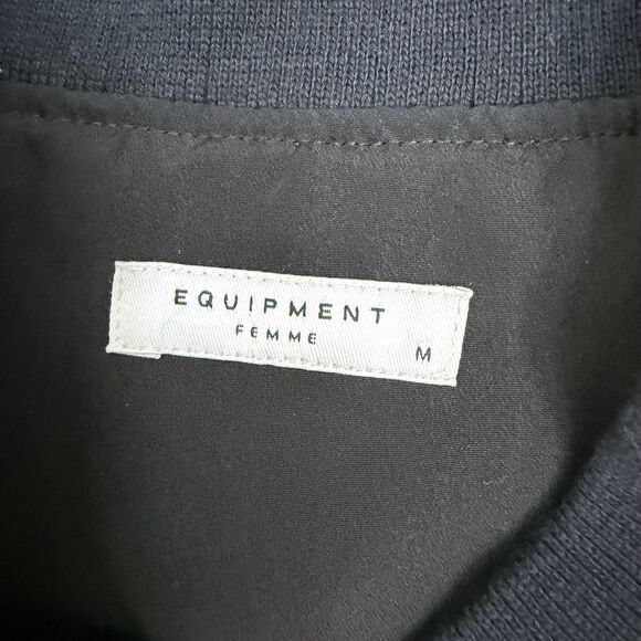 NWT Equipment Abbot Gold Metallic Jacquard Bomber Jacket Womens M - Picture 3 of 8